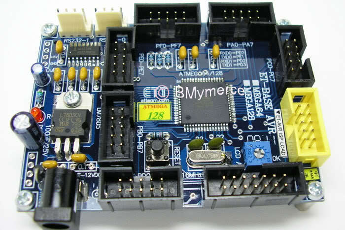 Atmel avr ATMEGA128 microcontroller board development 
