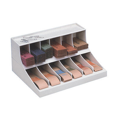 Bill strap/coin wrapper rack, 12 compartments, #223283