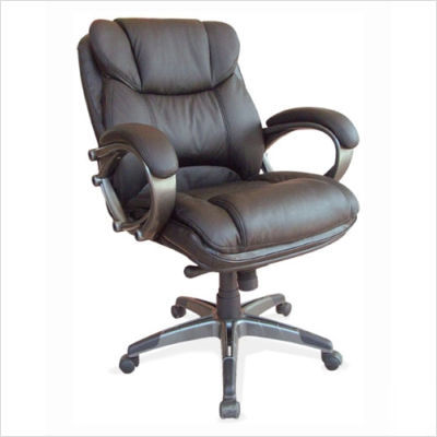 Commomwealth avenue mid-back chair in black leather