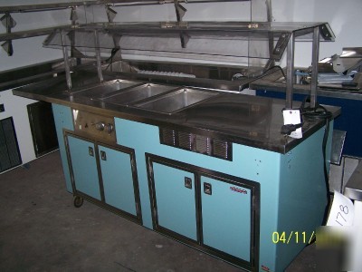Delfield 3 well chiller cold pan serving table buffet 