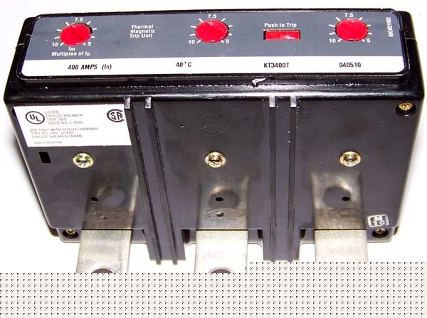 Cutler hammer breaker KT3400T/400 amp/3 pole/600 volt