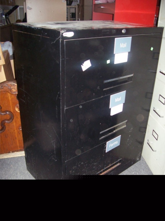 Lateral file cabinet commercial office 3 drawer used