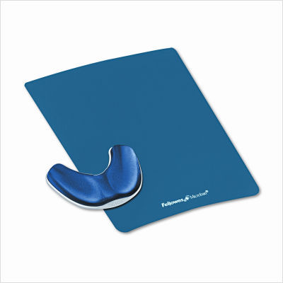Memory foam gliding palm support w mouse pad, saphire