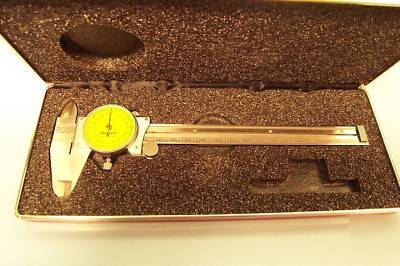 Starrett, metric, dial caliper, 150MM, clear dial, nice