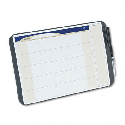 Tack & write monthly calendar board, 17 x 11, black