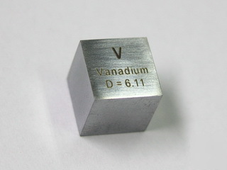 Vanadium metal precision cube 10X10X10MM - 6.11 grams