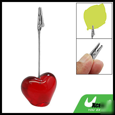 Photo note memo clip holder with heart shaped base