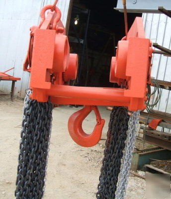 10 ton ultra-low headroom manual chain hoist by beebe 