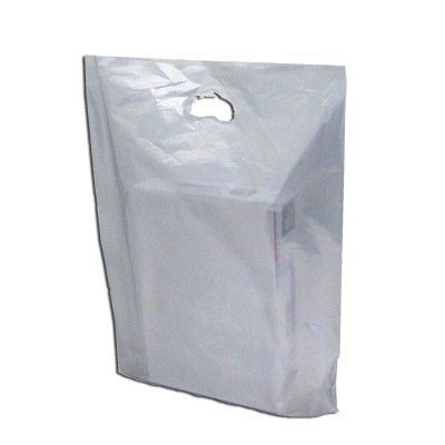1000 silver plastic carrier bags 25X31X10CM (10