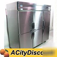 61 cu.ft coldtech commercial cooler w/ 6 split doors