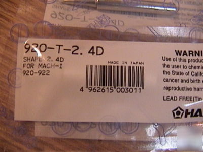 Hakko 920-t-2.4D for mach-i 920-922 soldering shape tip