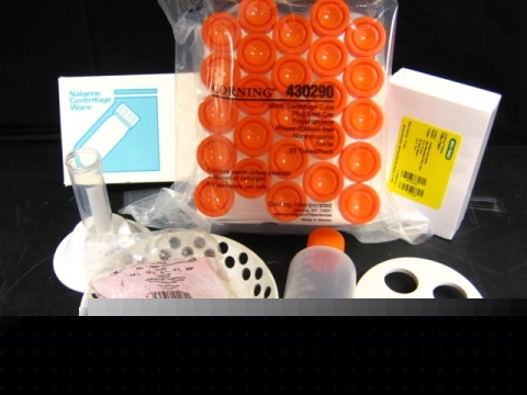 Lot - centrifuge supplies; rotor, tubes, tube holder