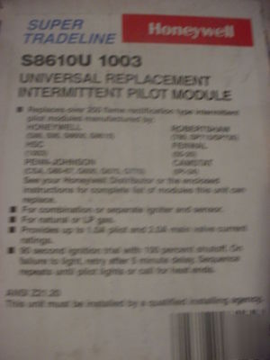 New honeywell S8610U universal replacement pilot module 