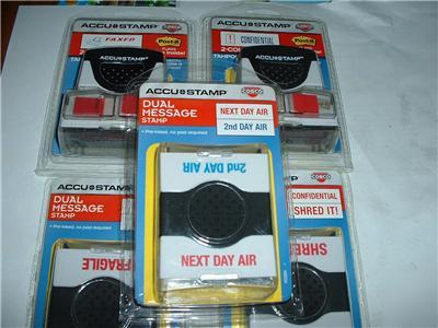 Pre-inked stampers for home or office 5 dual 10 total
