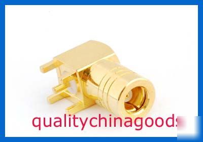 Smb female pcb connector right angle goldplated 50 ohm