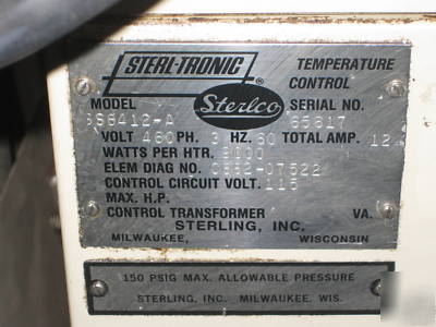 Sterlco ss 8412-a water oil temperature temp controller