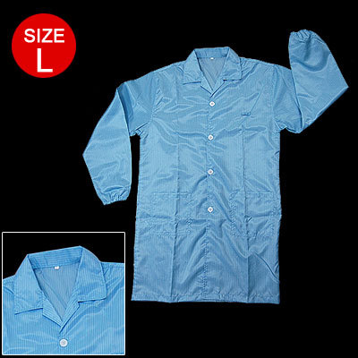Universal blue fabric lab long sleeve smock shirt