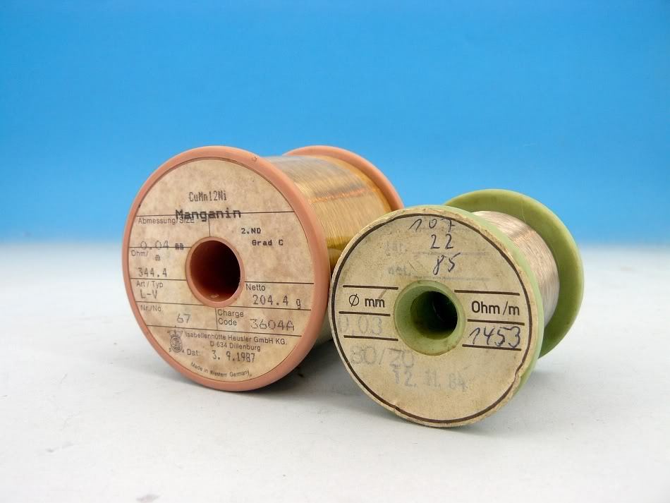 Precision resistor wire manganin 204G. + nichrome 85G.