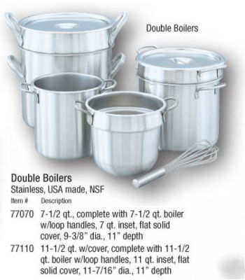 Vollrath 77110 11 quart double boiler with lid
