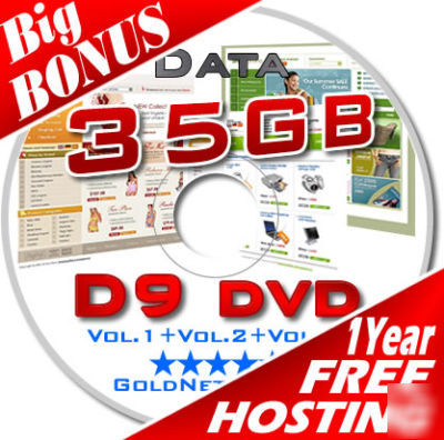 Website templates package + 1 year web hosting + bonus