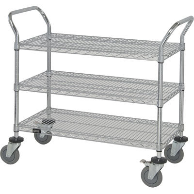 Wire shelving mobile utility cart 3 shelves, 18