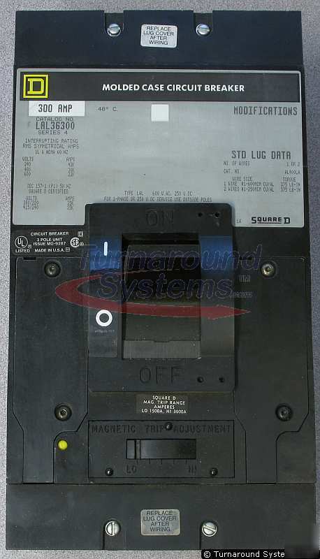 New square d LAL36300 circuit breaker, 300 amp, 600 v, 