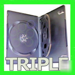100 triple 14MM standard regular black cd dvd cases yy