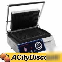 14X10 countertop panini grill w/ ribbed cooking plates