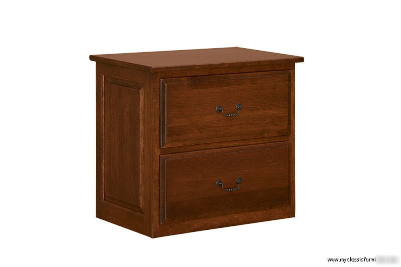 2 drawer lateral filing file cabinet amish made maple