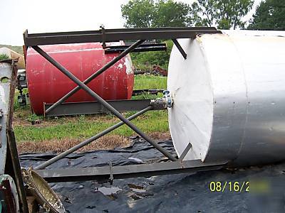  3,000 gallon stainless steel mix tank with coils