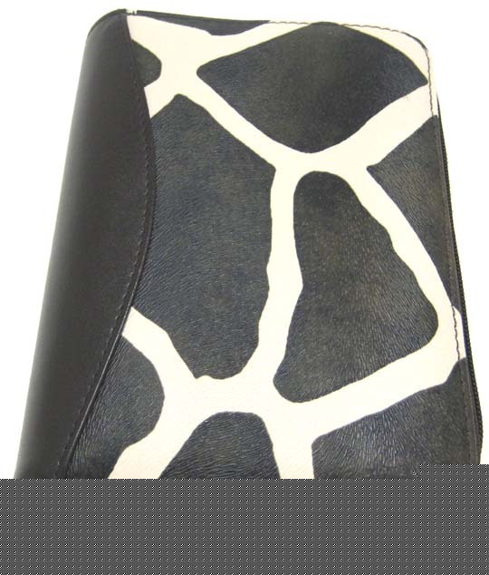 Giraffe print personal organizer planner brown trim