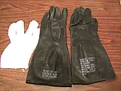Black chemical glove set - medium- 12 pairs