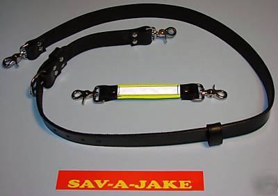 Firefighter leather radio & anti sway strap sav-a-jake