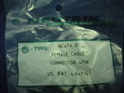 10 nip neutrik female cable connectors 4 pole NC4FXB