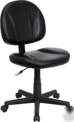 307. black leather ergonomic task chair