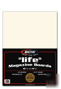 Acid free life magazine bags & backing boards set 100CT