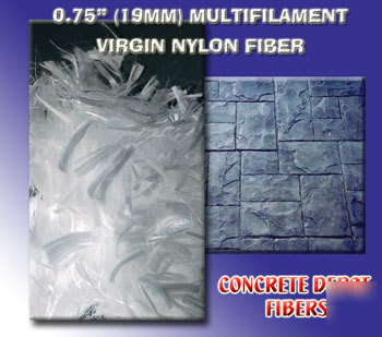 Concrete fiber, nylon, reduce cracks, 1/2 case of fiber