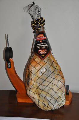 Serrano ham bone-in plus free holder