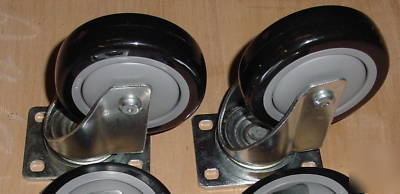 Set 4 casters 2 fixed & 2 swivel w/ 4