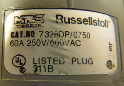 Waterproof,plug & receptacle-60 amp,4 wire, to 600 volt