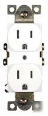 (10) standard duplex receptacle plug, almond 