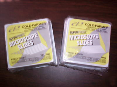 20X72PCS coleparmer superfrost microslides,pink&yellow
