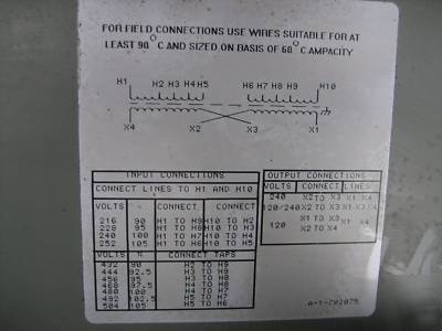 Acme transformer 15 kva 240 x 480 120/240 15KVA 1PH 3R