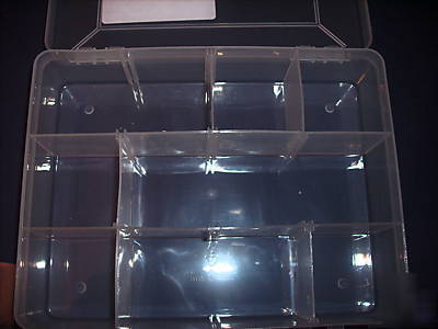 Assorted resistors, heat shrink, leds, pcb in a box
