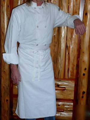 Chefs/cooks coat/long apron 2PC sz reg/med chef revival