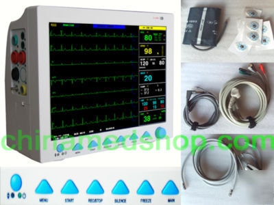 New 12.1 icu patient monitor ecg nibp pr SPO2 temp resp