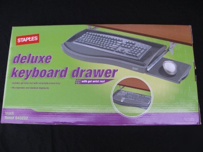 Staples deluxe keyboard desk drawer black # 643222