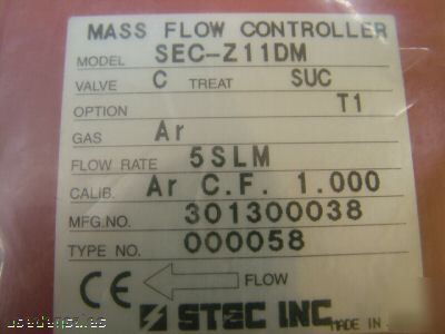 Stec sec-Z10D mfc mass flow controller lot of 6