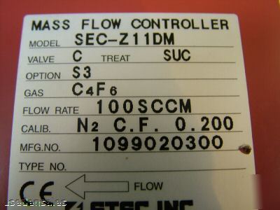 Stec sec-Z10D mfc mass flow controller lot of 6