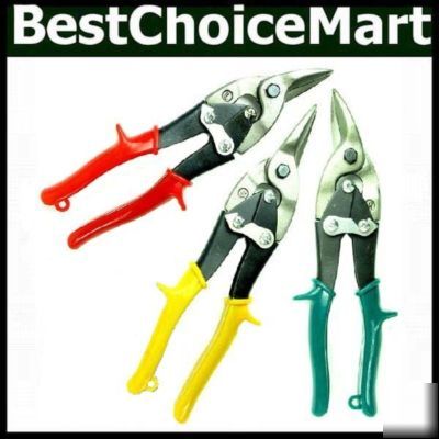 3 pc aviation tin snips - left, striaght, right cuts